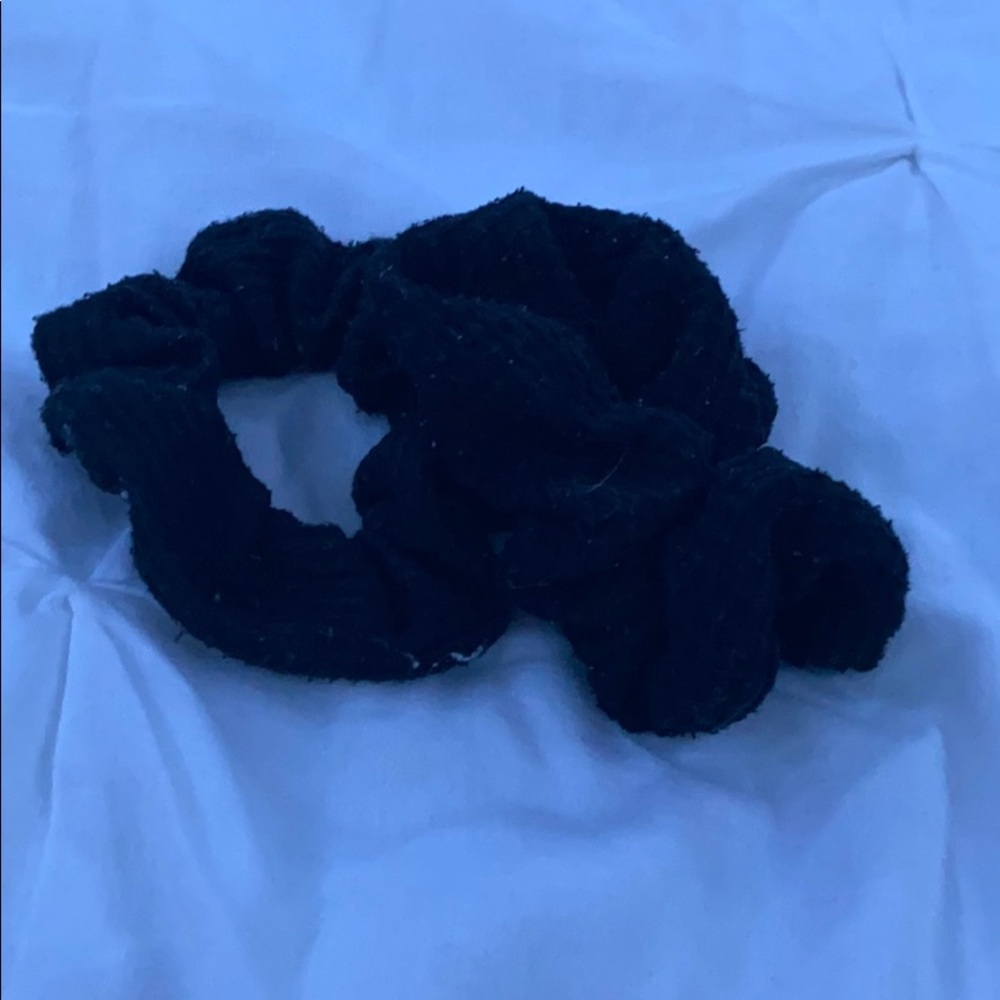 Two black scrunchies